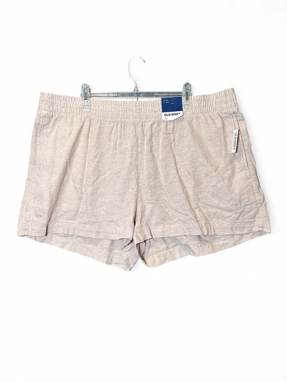Old Navy Linen Blend Shorts Women’s XXL High Rise Pull On Beige Casual Coastal